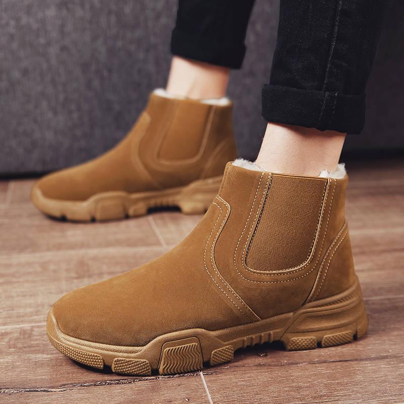 Men Boots Winter Shoes Mans Footwear Warm Fur Snow Boots Ankle Botas Men Plush Winter Sneakers