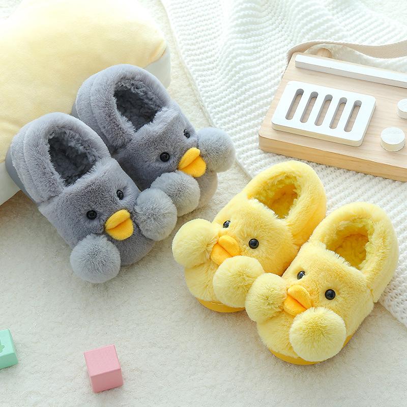 Winter Slippers for Girls Boys Winter Warm Shoes Cute Cartoon Duck Indoor Home Slippers House Bedroom Kids Baby Childrens Sliders Floor Shoes