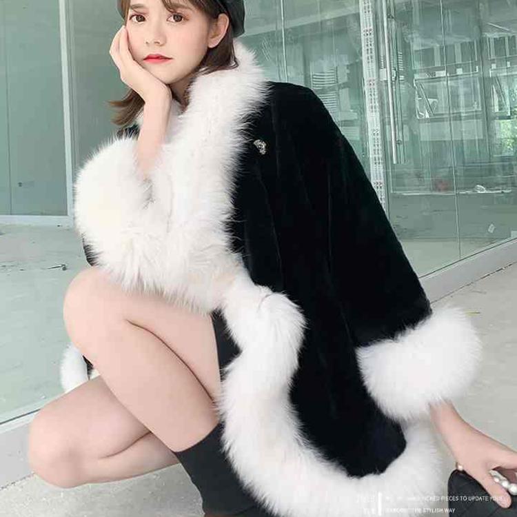 Winter Fashion Fox Fur Grass Woman Coat Plush Thickening Medium Length Women's Leather Coat Plush Thin Rabbit Hair Coat