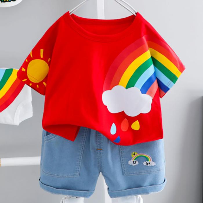 Baby Boy and Girl Summer Printing Short-sleeved Suit for Children 1-3 Years Old Baby Boy and Girl Summer Two-piece Suit