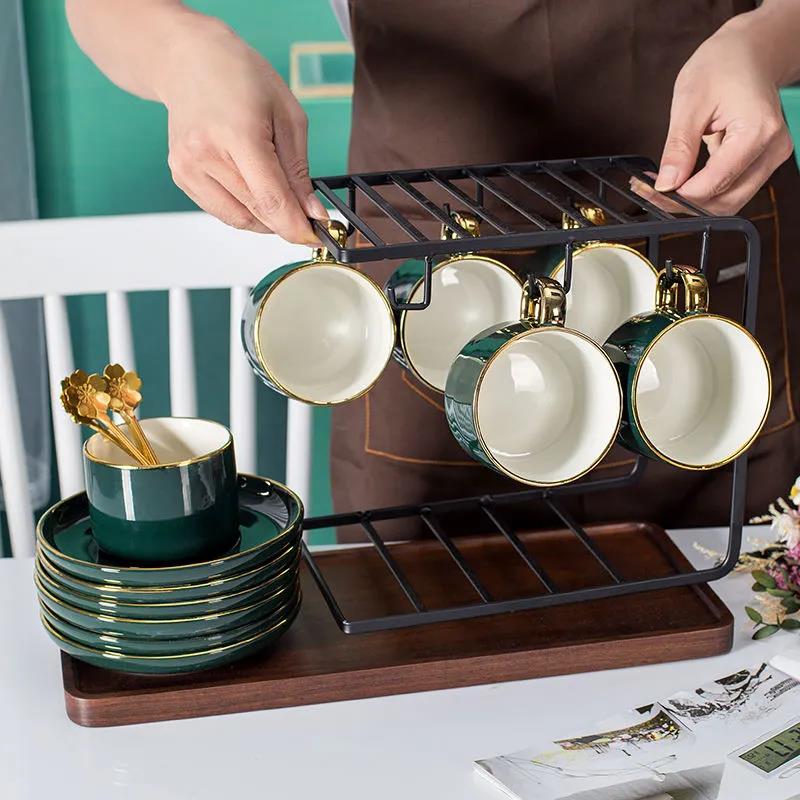 British Home Breakfast Exquisite Ceramic Coffee Cup Set Luxury Scented Tea Cup Stirring Garland Cup Water Cup