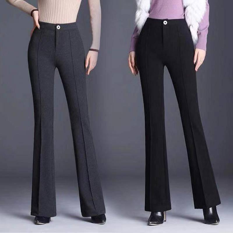 Woolen Trousers Female Was Thin High Waist Flared Pants Casual Straight Trousers Drape Trousers