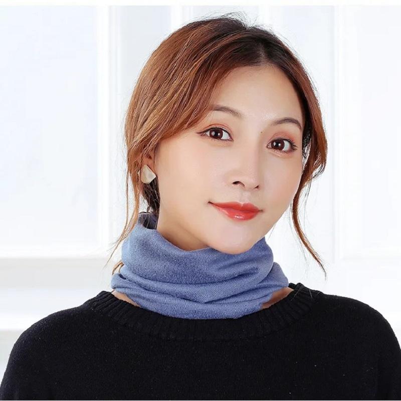 Women's Autumn and Winter Bib Pullover Scarf Korean Style Outdoor Windproof Cashmere Knitting Riding Warmth Cervical Spine Scarf Neck Collar Neckchief