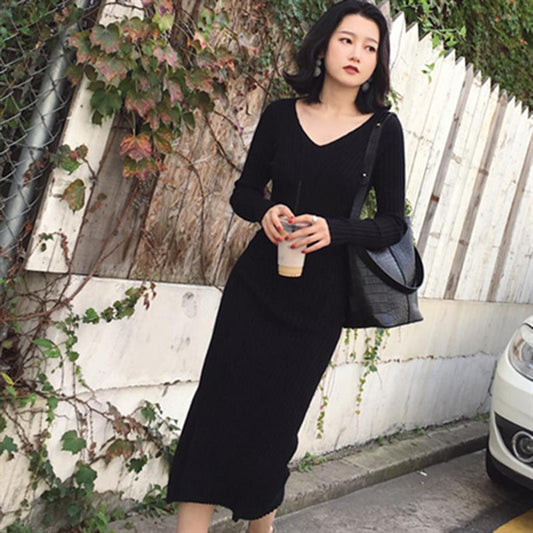 Sweater Dress Women Knit Sweaters Dresses Elegant Woman Sweater Dress Woman Stretch Sweaters Dresses