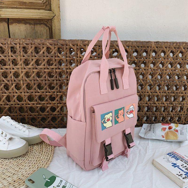 Cute Backpacks Women Waterproof Backpack Nylon Lovely Cartoon Daily Travel Softback Mochila Escolar