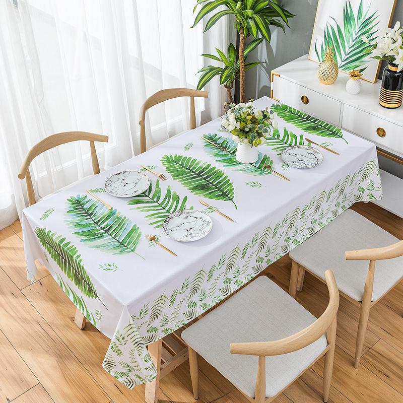 Tablecloth Waterproof Oil-proof Wash-free and Anti-scald Rectangular Table Tea Table Cloth Desk Mat PVC Rectangular Home Table Mat