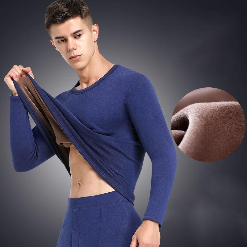 Men Winter Thermal Underwear Autumn Clothes Tight Suit Thicken Windproof Comfortable Lining Long Sleeve High Elasticity Tracksuit Wearable Versatile