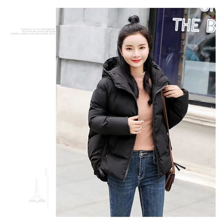 Bread Jacket Women's Short Casual Fashion Winter Coat Simple Clear Loose Large Size Warm and Comfortable Small Padded Jacket