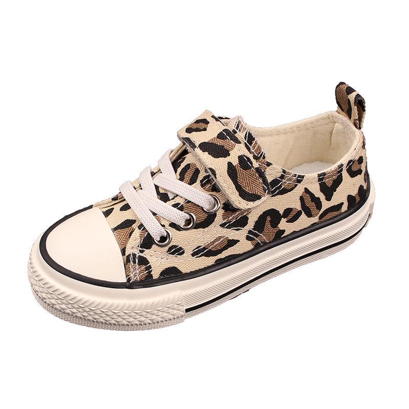 Leopard Prints Kids Shoes Canvas Sneakers for Boys Girls Children's Sports Running Casual Shoes White Shoes for Toddlers