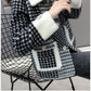 Autumn and Winter Korean Style Coat Loose Houndstooth Knitted Cardigan Lapel Long-sleeved Short Sweater