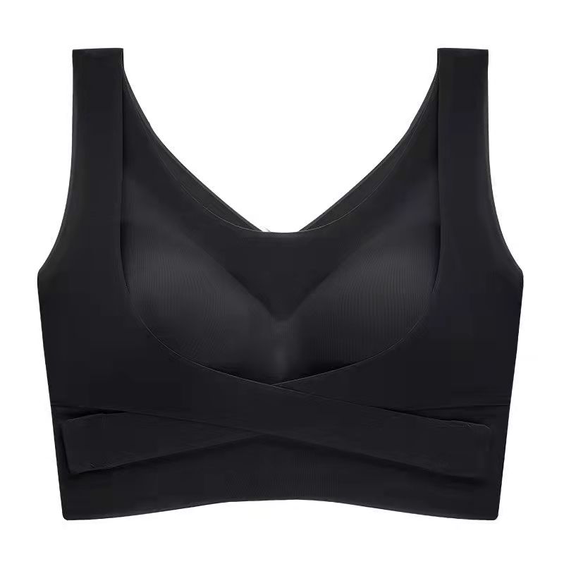 Large Size Sports Underwear Women's Thin Section Without Rims Gather Seamless Adjustable Bra with Front Buckle Beauty Back Fitness Bra Yoga Vest