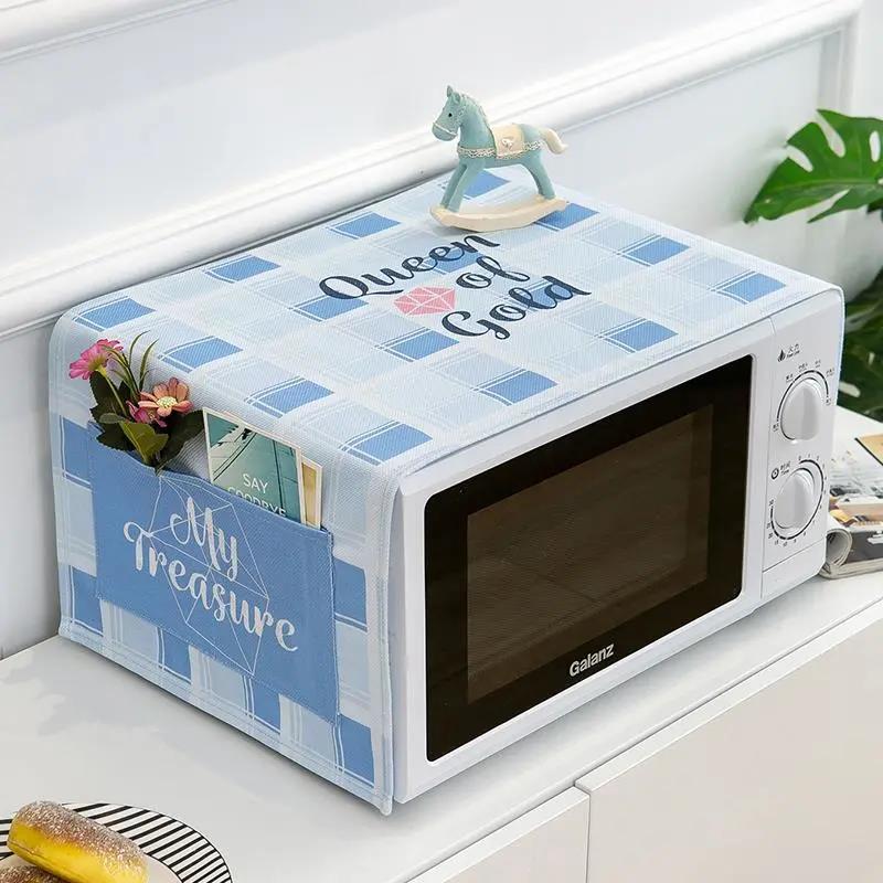 Microwave Oven Cover Dust Cover Oven Cover Cloth Oil-proof Cover Waterproof Household Dust Cover Towel 35*100cm