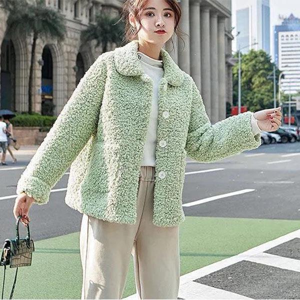 Winter All-match Lamb Wool Women's Coat Women's Fur All-in-one Short Grain Velvet Coat