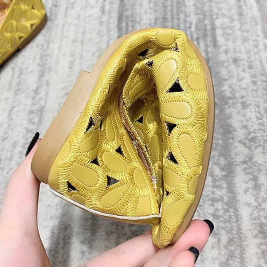 Large Size Square Toe Peas Shoes Women's Spring and Summer Single Shoes Flat Shoes Soft Bottom Comfortable Pumps