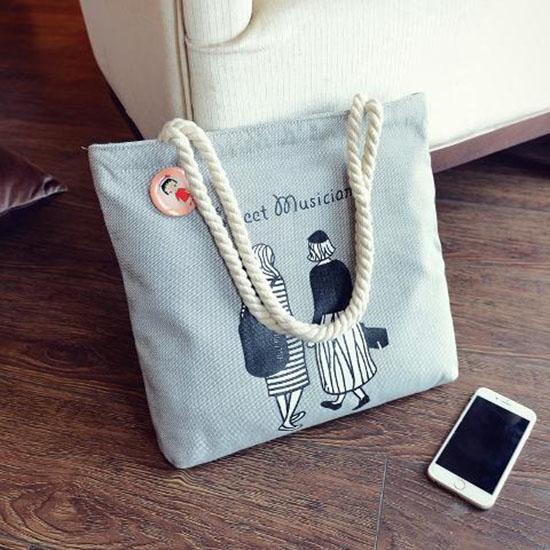 Canvas Bag Female Student Large Capacity Simplified Sen Department Korean Chic Linen Handbag