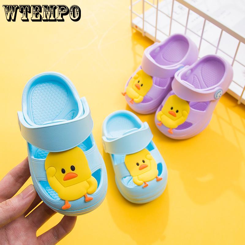 Children's Small Yellow Duck Garden Shoes Non-slip Cartoon Hole Shoes Evc Non-toxic Slippers