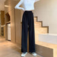 Ladies Pants Versatile High Waist Loose Thin Black Wide Leg Casual Pants