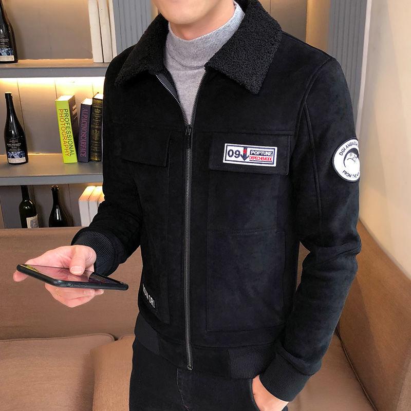 Fashionable Urban Men's Jacket Autumn and Winter Fashion Trend Slim Thick Plus Velvet Warm Jacket