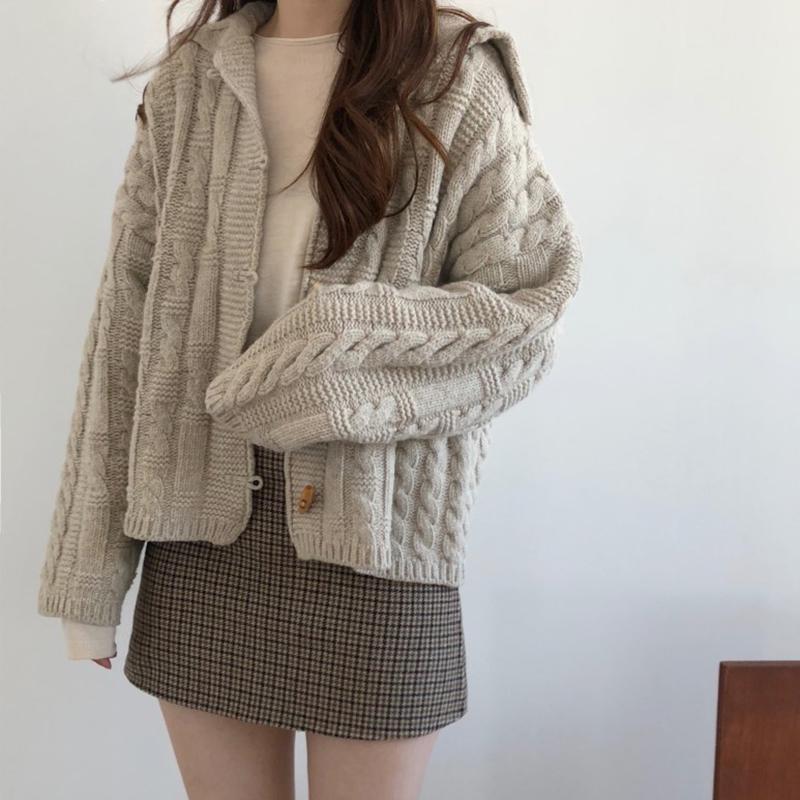 Trendy Cardigan Sweater Coat Women Loose Wild Long-sleeved Shirt Sweater Sweater