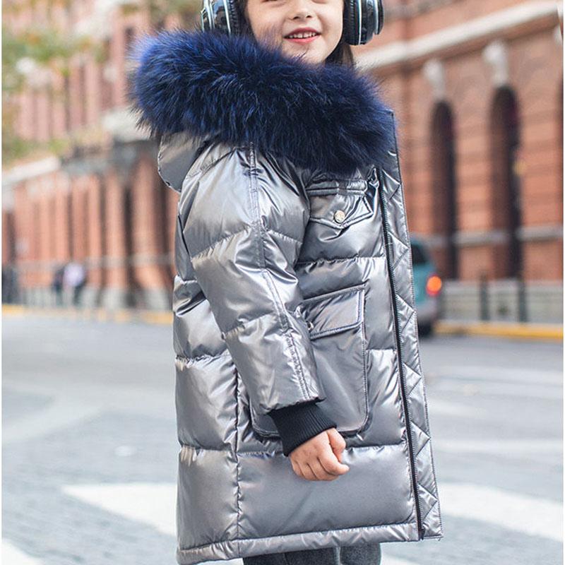 Winter Coats Girls Clothes Snowsuit Jacket Waterproof Outdoor Hooded Down Jacket Boys Kids Parka with Fur Collar Outwear4-13 Years