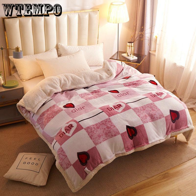 Winter Thick Double Layer Lamb Wool Multifunctional Blanket Duvet Cover Blanket Single Sheet Flannel Duvet Cover Warm Travel Blanket Zipper Bedspread