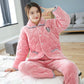 Pajamas Women's Winter Three-layer Thickened Flannel Cute Can Be Worn Outside with Large-size Warm Quilted Home Clothes Soft and Warm