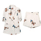 Suit Suit Female Summer Middle-sleeved Butterfly Print Slim-fitting Suit with Wide-leg Shorts Two-piece Casual Elegant Work Suit