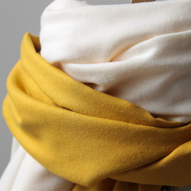 Women's Oversized Scarf Warm Tassel Shawl Solid Color Imitation Cashmere Thickened Dual-use Winter