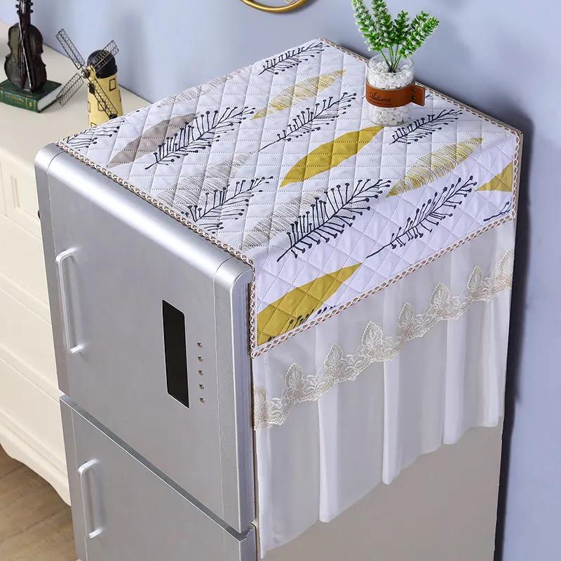 Refrigerator Towel Dust Cover Single Door Double Door Cover Cloth Microwave Cover Washing Machine Cover Sunscreen High-end Fabric Lace