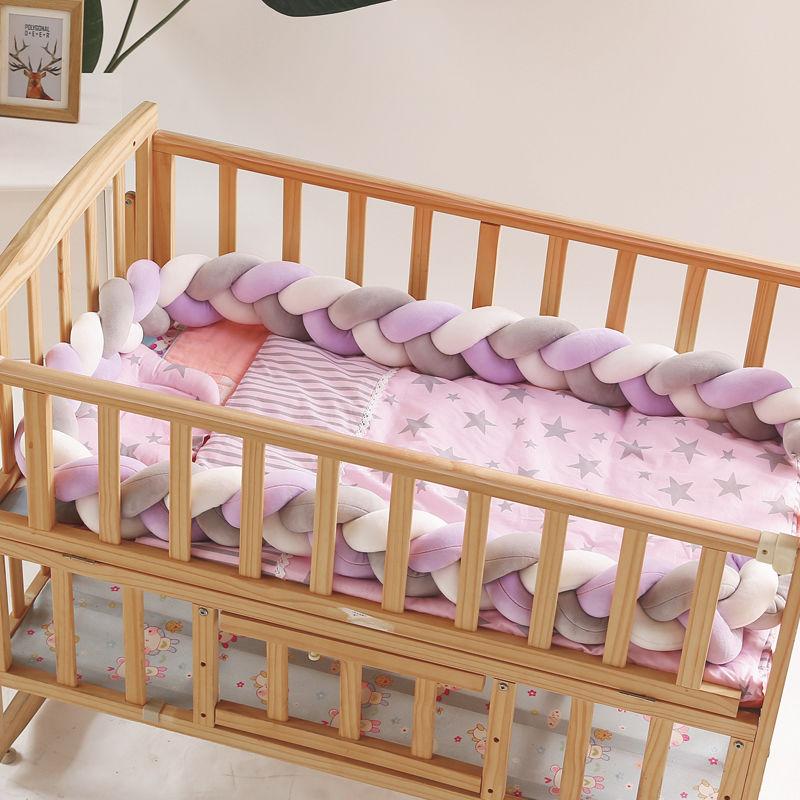 Baby Bed Bumper Crib Pad Protection Weaving Plush Baby Bedding Accessory Infant Room Decoration