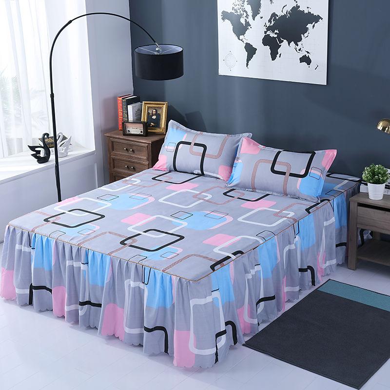 Brushed Bedroom Home Bed Skirt Single Solid Color Skin-friendly Bedspread Bed Cover Bedroom Student Dormitory Sheets