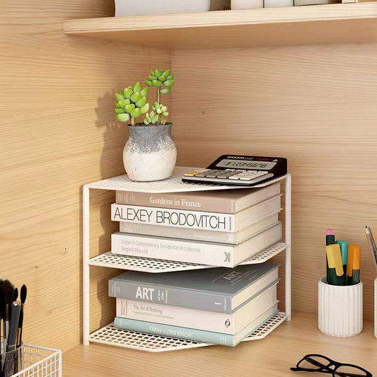 Desktop Corner Bookcase Corner Shelf Triangle Corner Bookcase Storage Rack Kitchen Bathroom Shelf Home Organizer Snack Storage Box