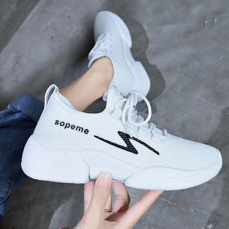 Sports Shoes Women's Trend Casual Sports Shoes Korean Version All-match Running Net Shoes Spring and Summer Student Breathable Flat Single Shoes