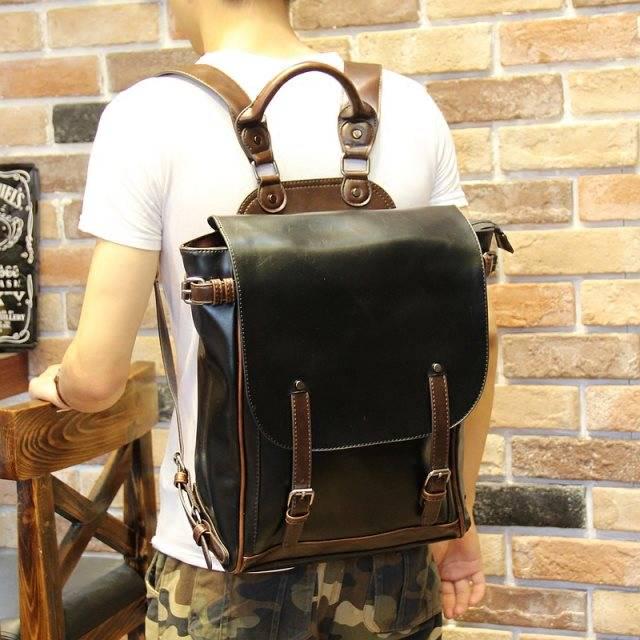 PU Leather Travel Backpack Notebook Laptop Backpack Male Large Capacity Backpack for Men Casual Bags