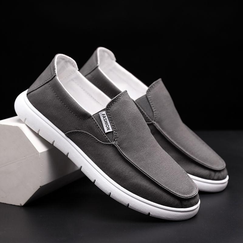 Spring Summer Cloth Shoes Peas Shoes Men's Casual Shoes Lazy One-pedal Canvas Shoes Wild Men's Shoes