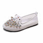 Plus Size 36-40 Summer Women Outdoor Letter Flat Bohemian Beach Wear-resistant Non-slip Office Lady Beaded Shoes