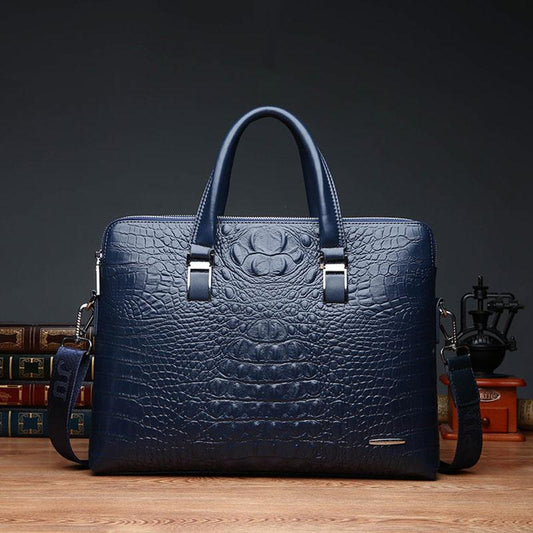 Crocodile Pattern Men's Handbag Leather Texture Shoulder Bag Messenger Bag Casual Business Computer Bag Briefcase