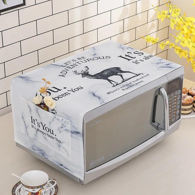 Microwave Hood Oil-proof Dust-proof Cloth Oven Universal Cover Towel Household Cotton Linen Cloth Art Cover Cloth