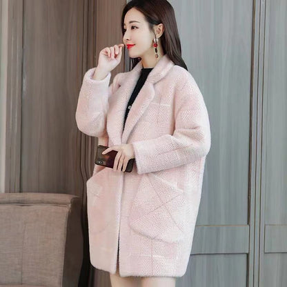 Woolen Coat Women Autumn and Winter Mid-length Slim and Thin Short Double-sided Woolen Coat