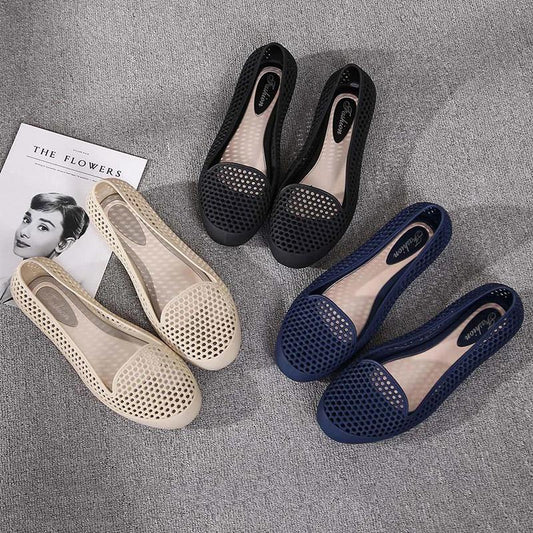 Women's Summer Sandals Hollow All-match Plastic Flat Casual Soft-soled Shoes