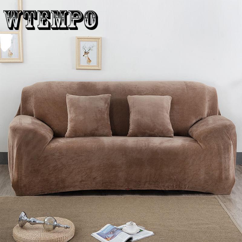 Plush Thicken Elastic Sofa Cover Universal Slipcover 1-4 Seater Stretch Couch Cover for Living Room