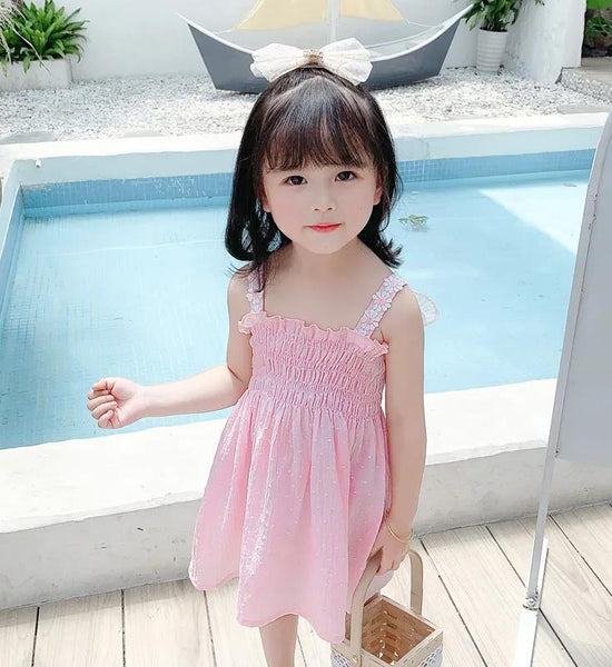 Children's Dress Girls Cute Princess Dress Dream Elf Dress Butterfly Decoration Suspender A-line Skirt Fabric Light and Breathable