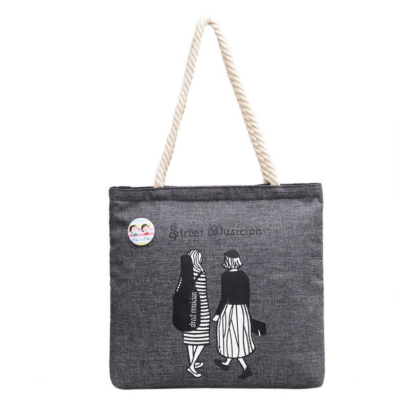 Canvas Bag Female Student Large Capacity Simplified Sen Department Korean Chic Linen Handbag