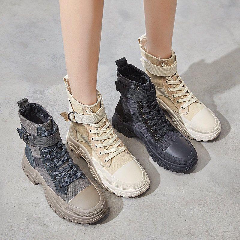 2019 Autumn Martin Boots Women's Shoes British Style Breathable Ladies Motorcycle Boots Short Boots