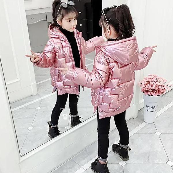 Winter Padded Warm Girls' Cotton-padded Clothes Winter  Children's Mid-length Padded Jackets Padded Padded Clothes Girls' Middle-aged Boys' Jackets