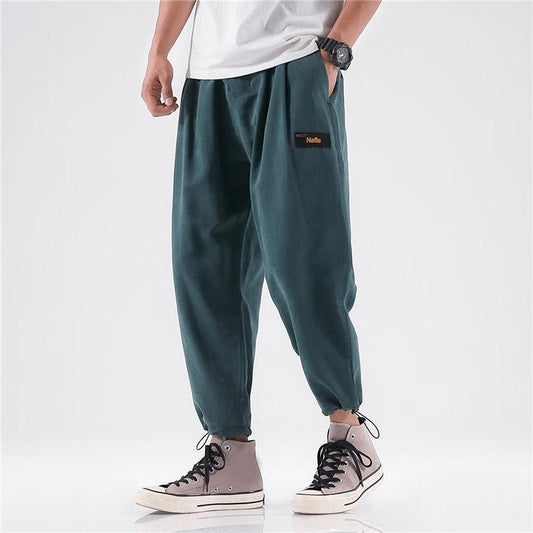 Men's Trousers with Feet Harem Pants Summer Plus Size Loose Student Sports Pants 9 Points Pants