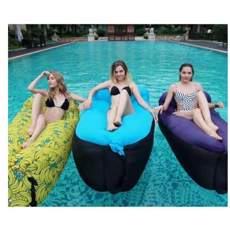 Portable Outdoor Lazy Inflatable Sofa Camping Inflatable Bed Park Air Bed Sleeping Pad