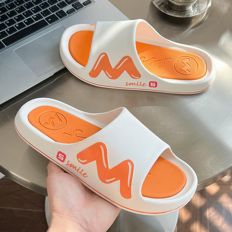 Men Slippers Summer Outdoor Wear Indoor Home Soft Couple Thick Bottom Bath Non-slip Sandals Men's Summer