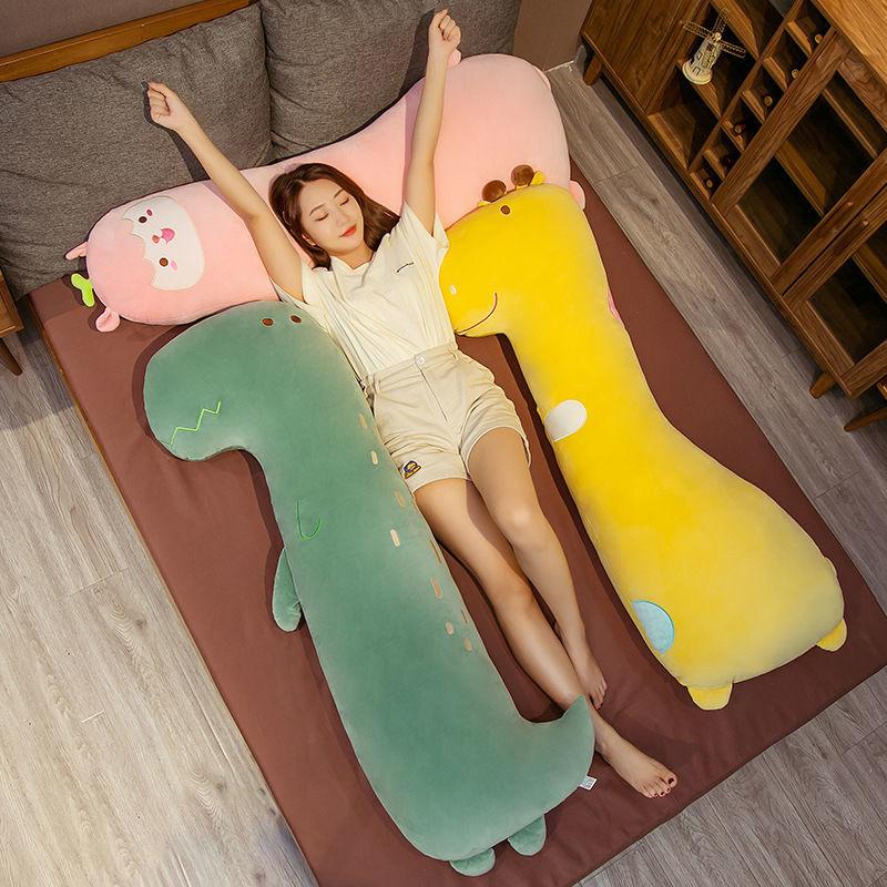 Lovely Washable Dinosaur Long Pillow Plush Dolls Soft Kids Plush Bed Sleeping Plush Doll Cute Kids Doll Gifts