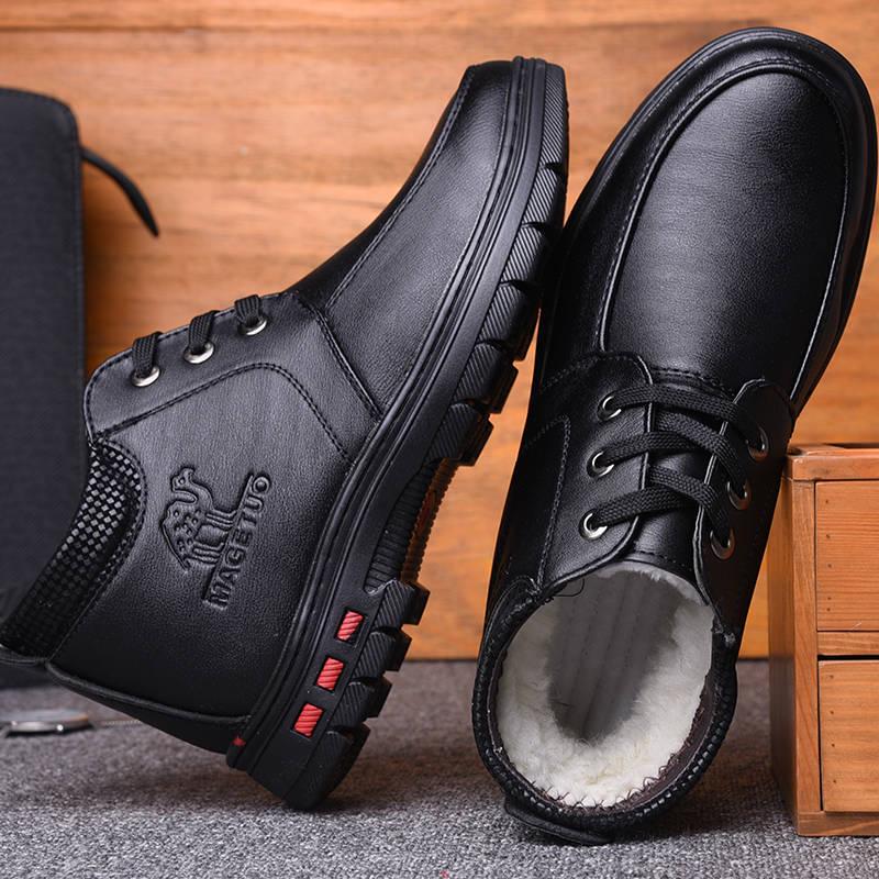 Winter Cotton Shoes All-match Warm Father Shoes Plush Thick High Top Cotton Shoes Men's Boots